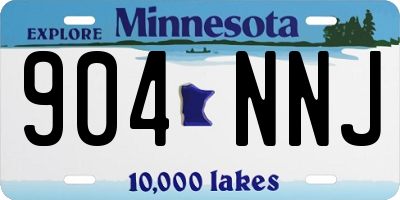 MN license plate 904NNJ
