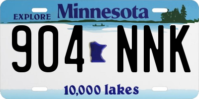 MN license plate 904NNK