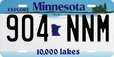 MN license plate 904NNM
