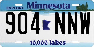 MN license plate 904NNW