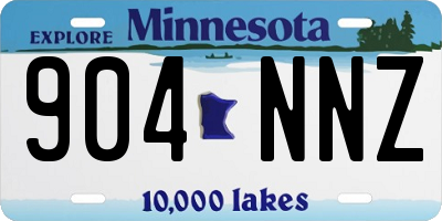 MN license plate 904NNZ