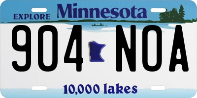 MN license plate 904NOA