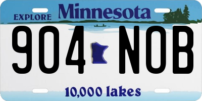 MN license plate 904NOB