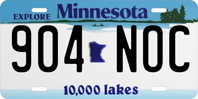 MN license plate 904NOC