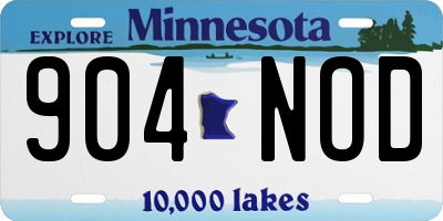 MN license plate 904NOD
