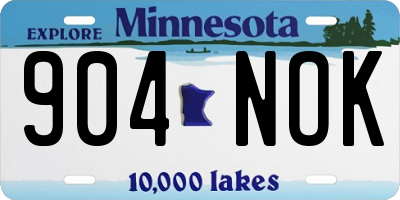 MN license plate 904NOK