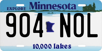 MN license plate 904NOL