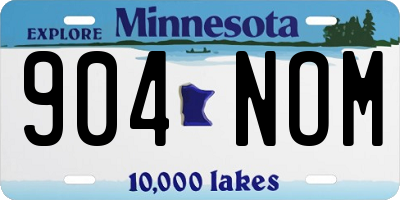 MN license plate 904NOM