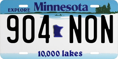 MN license plate 904NON