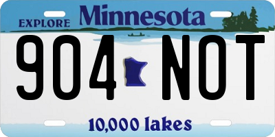 MN license plate 904NOT