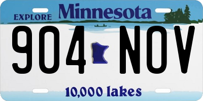 MN license plate 904NOV