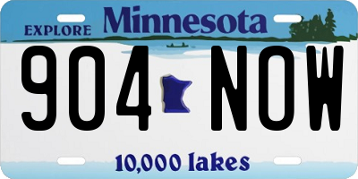MN license plate 904NOW