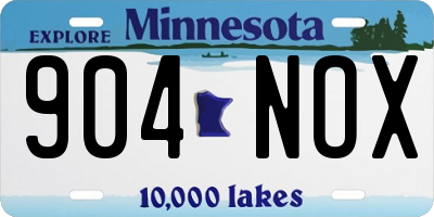 MN license plate 904NOX