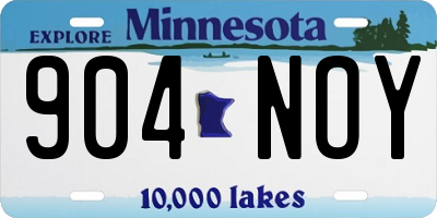 MN license plate 904NOY