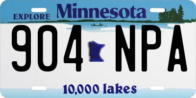 MN license plate 904NPA