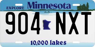 MN license plate 904NXT