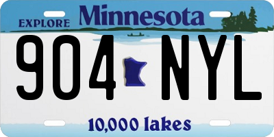 MN license plate 904NYL