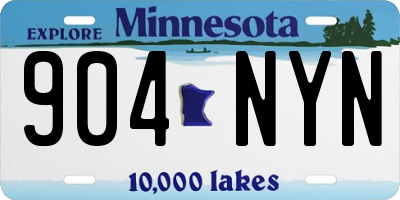 MN license plate 904NYN