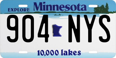 MN license plate 904NYS