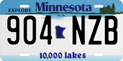 MN license plate 904NZB