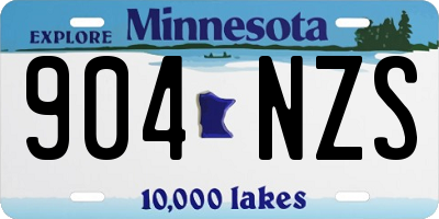 MN license plate 904NZS