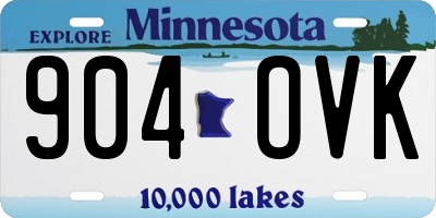 MN license plate 904OVK