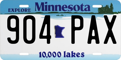 MN license plate 904PAX