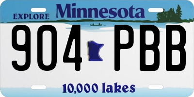MN license plate 904PBB