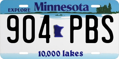 MN license plate 904PBS