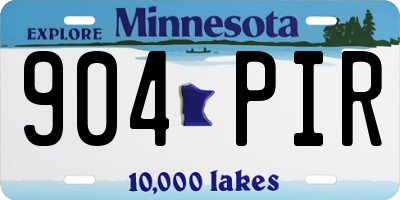 MN license plate 904PIR