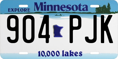 MN license plate 904PJK