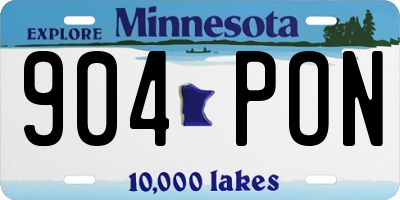 MN license plate 904PON