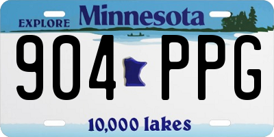 MN license plate 904PPG