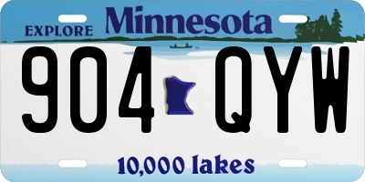 MN license plate 904QYW
