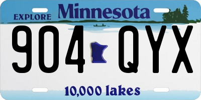 MN license plate 904QYX