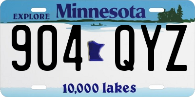 MN license plate 904QYZ