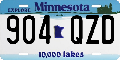 MN license plate 904QZD