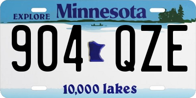 MN license plate 904QZE