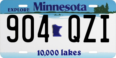 MN license plate 904QZI