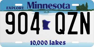 MN license plate 904QZN