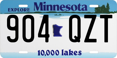 MN license plate 904QZT