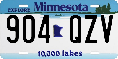 MN license plate 904QZV