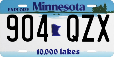 MN license plate 904QZX