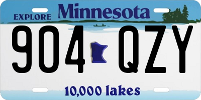 MN license plate 904QZY