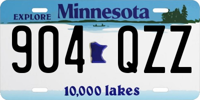 MN license plate 904QZZ