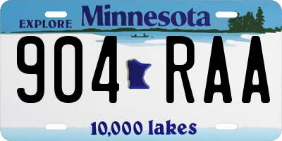 MN license plate 904RAA