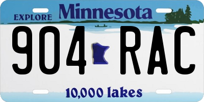 MN license plate 904RAC