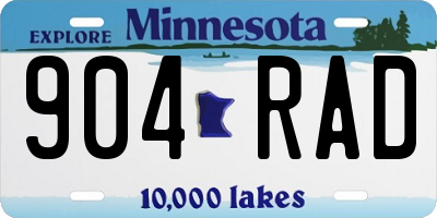 MN license plate 904RAD