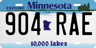 MN license plate 904RAE