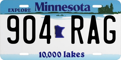MN license plate 904RAG